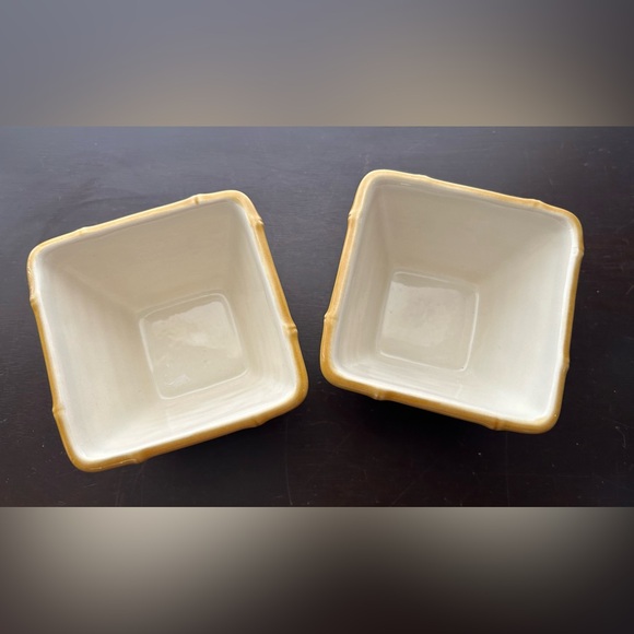 2 Home Studio, Monterey collection, bamboo theme, ceramic bowls. 4”x2.5” - Picture 3 of 8
